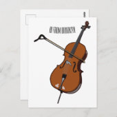 Cello-Cartoon-Abbildung Postkarte (Vorne/Hinten)