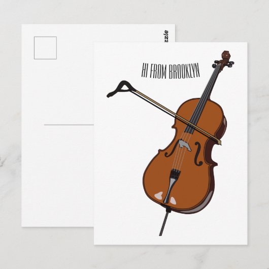 Cello-Cartoon-Abbildung Postkarte (Vorne/Hinten)