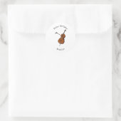 Cello-Cartoon-Abbildung Runder Aufkleber (Tasche)
