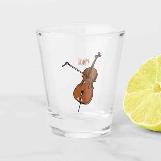 Cello-Cartoon-Abbildung Schnapsglas (Vorderseite)