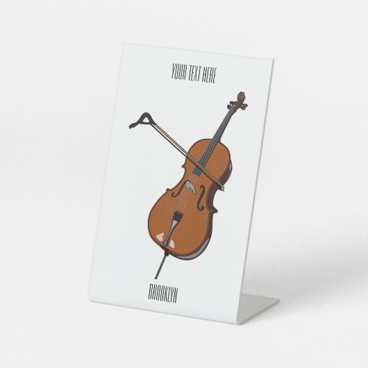 Cello-Cartoon-Abbildung Sockelschild (Vorderseite)