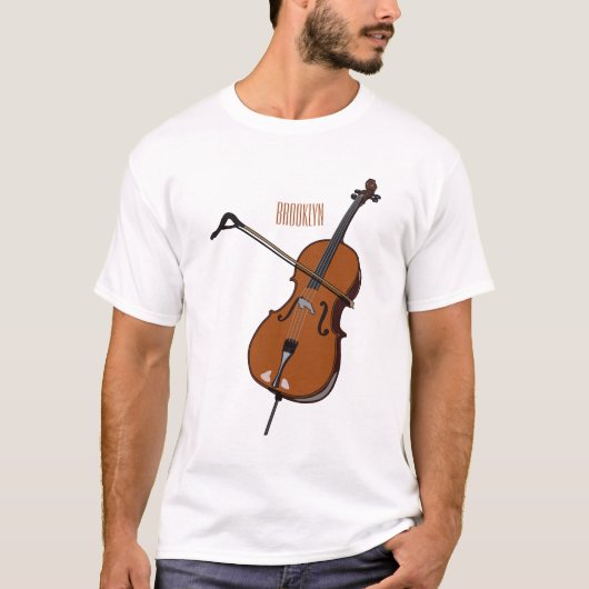 Cello-Cartoon-Abbildung T-Shirt (Vorderseite)