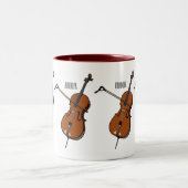 Cello-Cartoon-Abbildung Zweifarbige Tasse (Mittel)