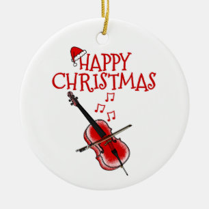 Cello Cellist String Musician Weihnachtsdekoration Keramik Ornament
