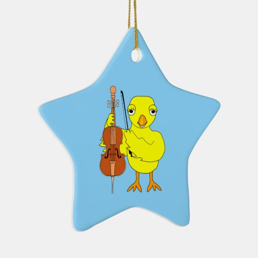 Cello Chick Keramik Ornament (Rechts)