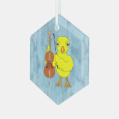 Cello Chick Ornament Aus Glas (Vorderseite Links)