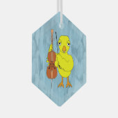 Cello Chick Ornament Aus Glas (Vorderseite Rechts)