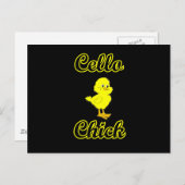 Cello Chick Postkarte (Vorne/Hinten)
