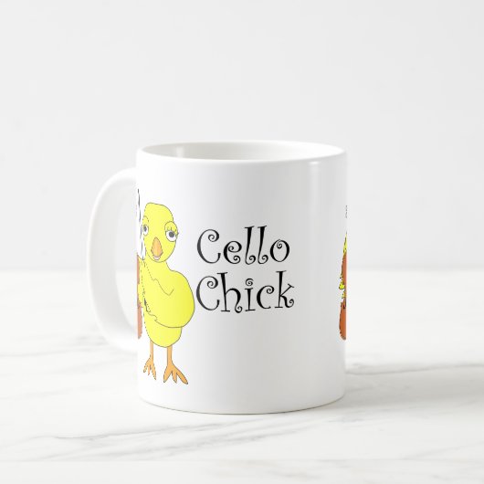 Cello Chick Text Kaffeetasse (Vorderseite Links)