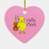 Cello Chick Text Keramik Ornament (Vorne)
