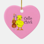 Cello Chick Text Keramik Ornament (Hinten)