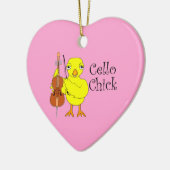 Cello Chick Text Keramik Ornament (Links)
