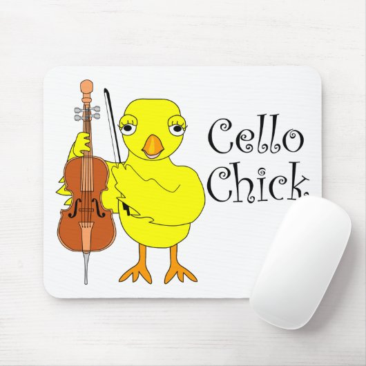 Cello Chick Text Mousepad (Mit Mouse)