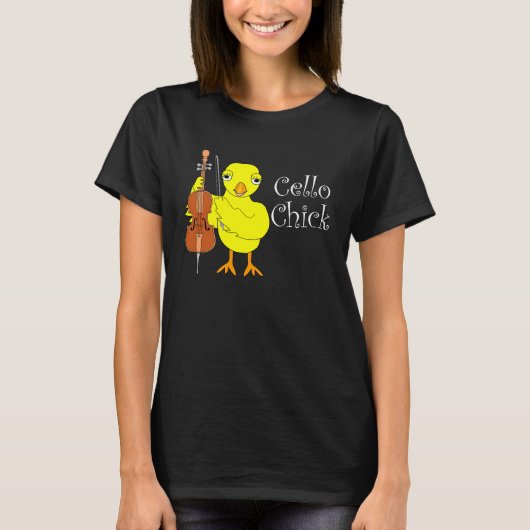 Cello Chick Text T-Shirt (Vorderseite)