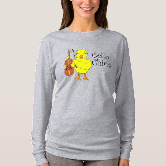 Cello Chick Text T-Shirt (Vorderseite)