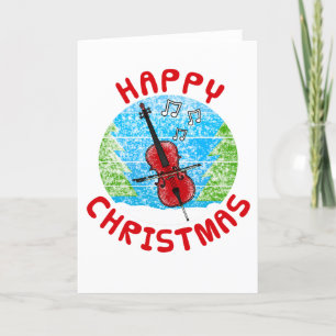 Cello Christmas Card Cellist String Musiker Dankeskarte