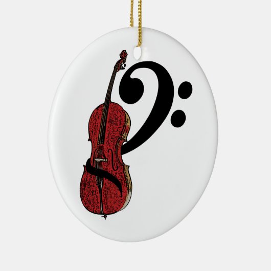 Cello Clef Keramik Ornament (Rechts)
