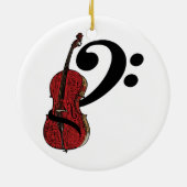 Cello Clef Keramik Ornament (Hinten)
