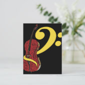 Cello Clef Postcard Postkarte (Stehend Vorderseite)