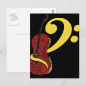 Cello Clef Postcard Postkarte (Vorne/Hinten)