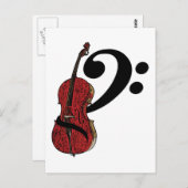 Cello Clef Postkarte (Vorne/Hinten)