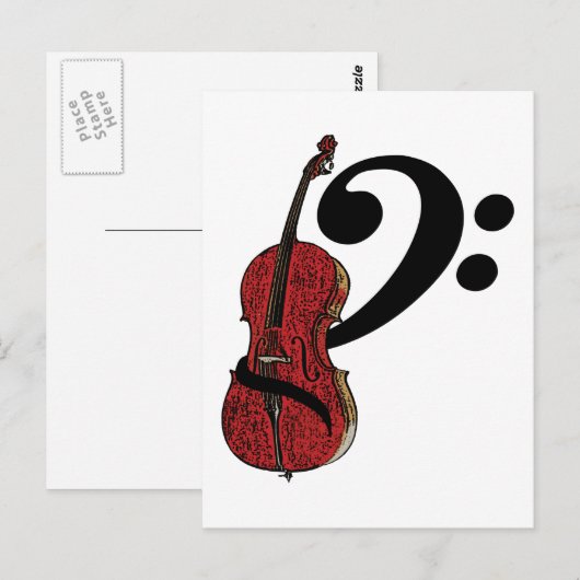 Cello Clef Postkarte (Vorne/Hinten)
