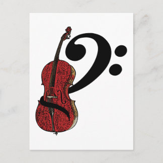 Cello Clef Postkarte