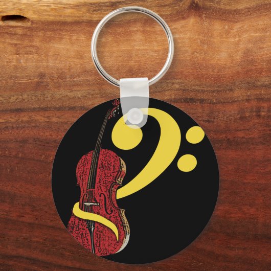 Cello Clef Schlüsselanhänger (Vorderseite)