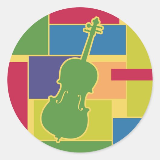 Cello Colorblocks-Aufkleber Runder Aufkleber (Vorderseite)