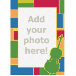 Cello Colorblocks Foto-Skulptur Freistehende Fotoskulptur<br><div class="desc">Addieren Sie Ihre Selbst 'Cellospieler zu diesem bunten Rahmen.</div>