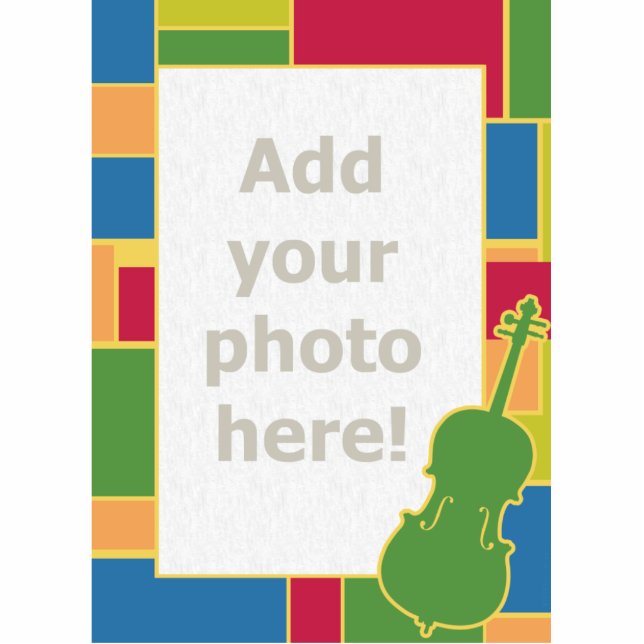 Cello Colorblocks Foto-Skulptur Freistehende Fotoskulptur (Vorne)