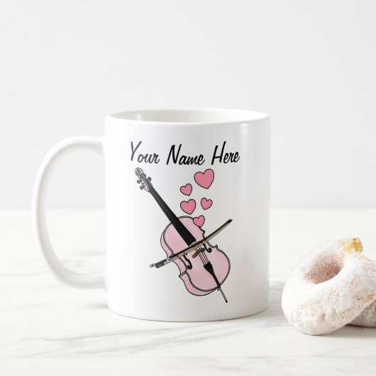 Cello Custom Wedding Tasse Cellist Musician Gift (Mit Donut)