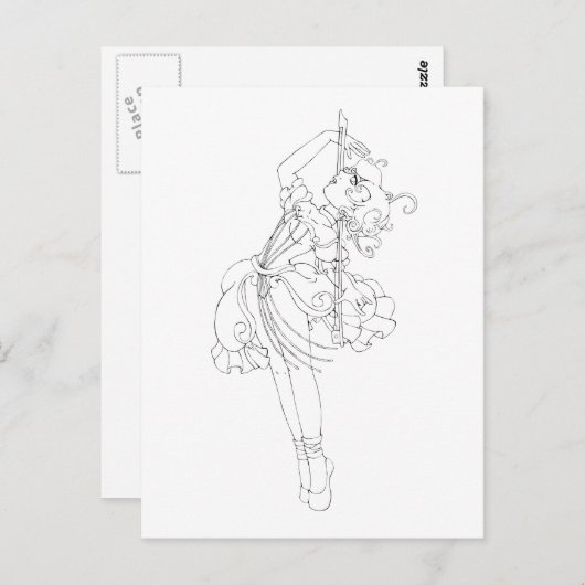 Cello Dance Postkarte (Vorne/Hinten)