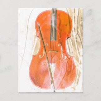 Cello-Darstellung in neutralen Brauntönen Postkarte