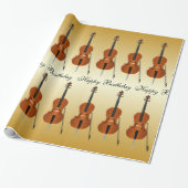 Cello-Design-Geburtstag Geschenkpapier (Ungerollt)