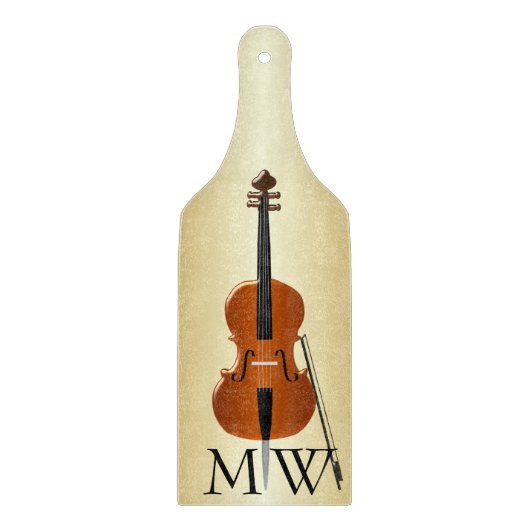Cello Design Mit Monogramm Schneidebrett (Vorderseite)