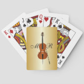 Cello-Design Monogramm Spielkarten (Rückseite)