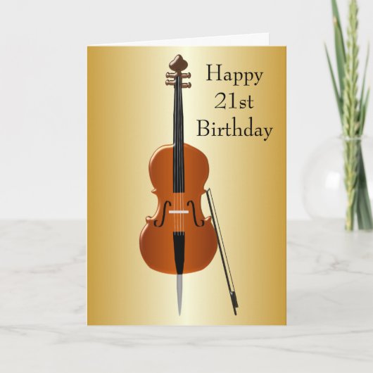 Cello Design Personalisiert 21. Geburtstag Karte (Vorderseite)