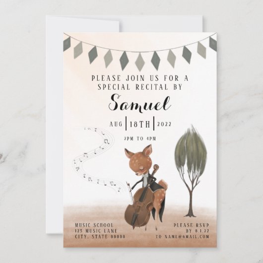 Cello Erwägungsgrund Einladung (Vorderseite)