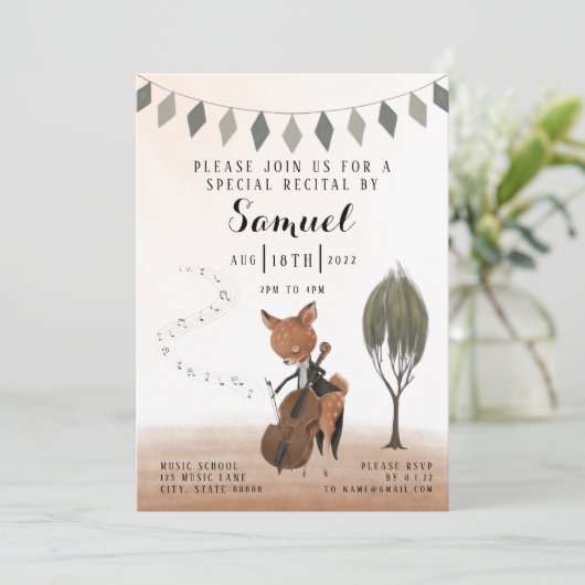 Cello Erwägungsgrund Einladung (Stehend Vorderseite)