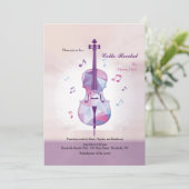 Cello-Erwägungsgrunden-Einladung Einladung (Stehend Vorderseite)