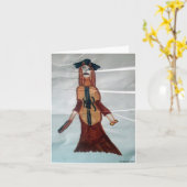 Cello-Frau Notecard Karte (Gelbe Blume)