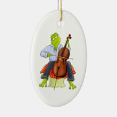 Cello-Frosch-Verzierung Keramikornament (Rechts)