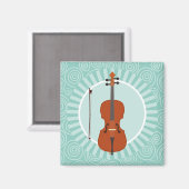 Cello Fun Turquoise Swirl Music Magnet (Vorderseite/Rückseite)