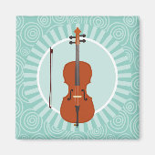 Cello Fun Turquoise Swirl Music Magnet (Vorne)
