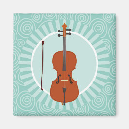 Cello Fun Turquoise Swirl Music Magnet