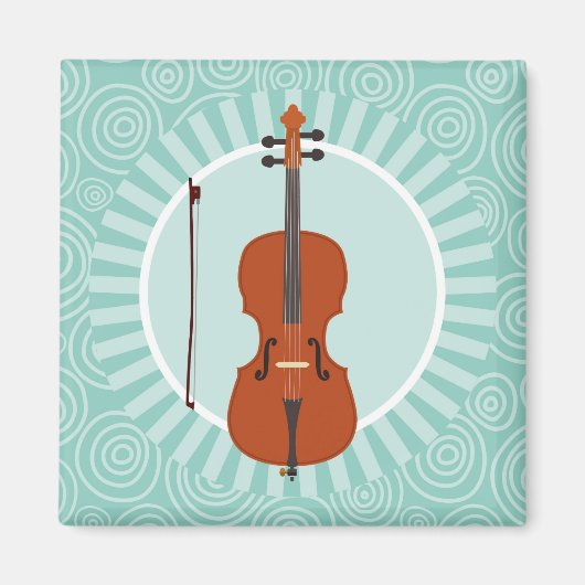 Cello Fun Turquoise Swirl Music Magnet (Vorne)