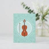 Cello Fun Turquoise Swirl Music Postkarte (Stehend Vorderseite)