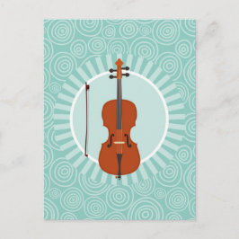 Cello Fun Turquoise Swirl Music Postkarte