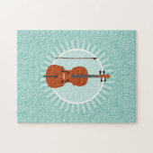Cello Fun Turquoise Swirl Music Puzzle (Horizontal)